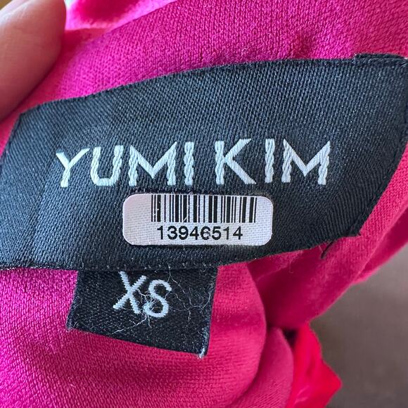 Yumi Kim Pink Velvet Bodycon Mini Dress XS Backless Designer Long Sleeve $248 - Picture 9 of 10